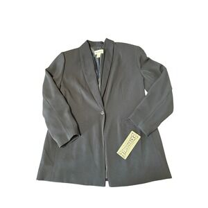 Tanjay Women's Black Blazer‎ Jacket Size 14 Career Office Extensible